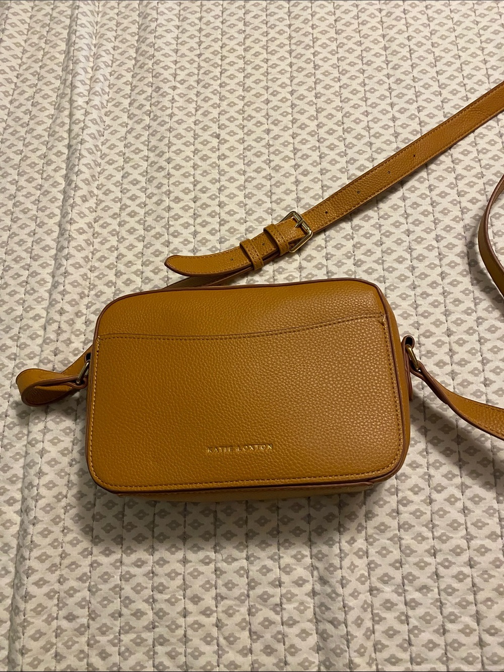 Katie Loxton Pebbled Crossbody Bag in Mustard
